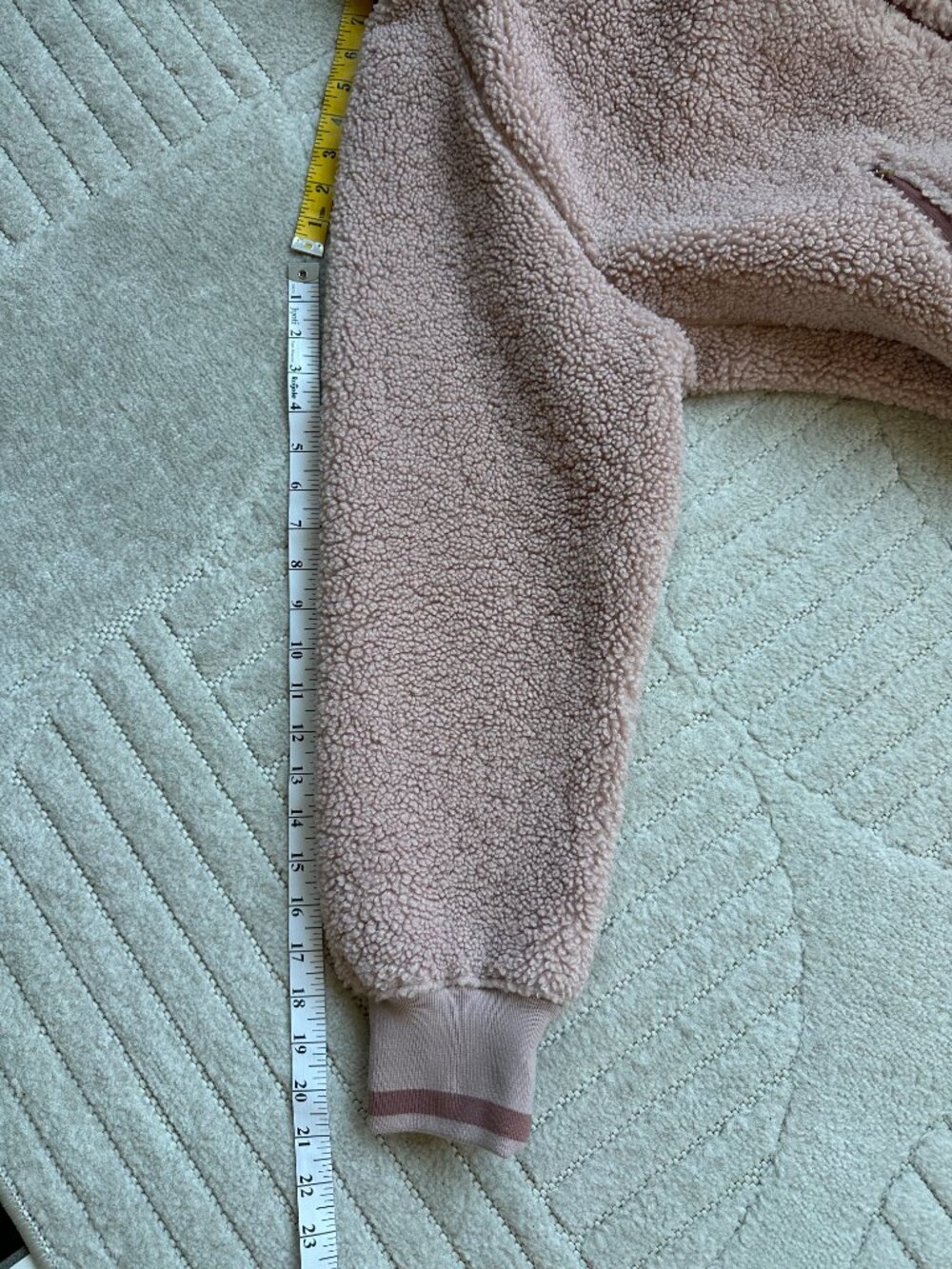 JOY LAB Women’s XL Blush Pink Sherpa Fleece Full Zip Teddy Jacket Cozy - Picture 10 of 13